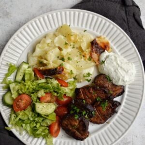 Fläskfile BBQ med potatisgratäng